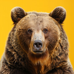 Beautiful Brown Bear on a bright background