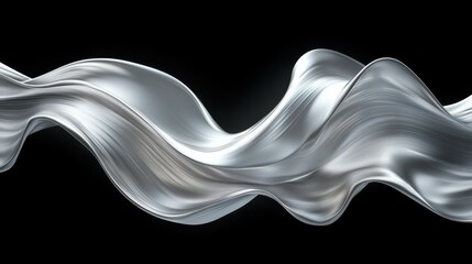 Wall Mural - elegant lines of silver and white flowing across a dark background, suggesting sophistication.