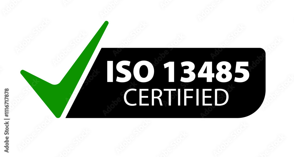 Certification logo for ISO 13485 demonstrating compliance in medical ...