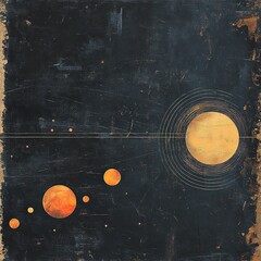 Wall Mural - Celestial alignment planets orbiting a distant star space digital art cosmic environment abstract viewpoint