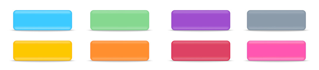 Wall Mural - realistic push buttons illustration. colorful buttons collection. ui ux design elements set. realist