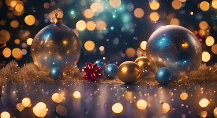 Wall Mural - Christmas background with angels and sparkles 4K