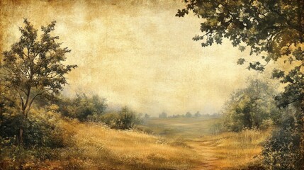 Wall Mural - Vintage Landscape Painting