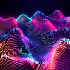 Wall Mural - bold futuristic wave design shining brightly in vibrant colors image