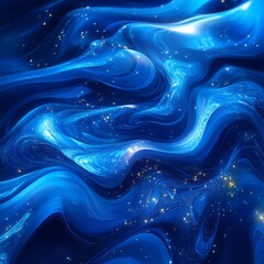 Wall Mural - bright future abstract blue wave pattern creating dynamic flow image