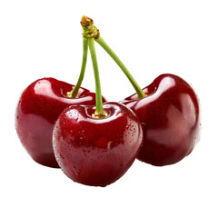 Wall Mural - cherries isolated on transparent or white background  