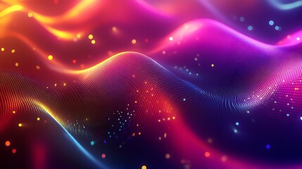 Wall Mural - shiny futuristic wave pattern flowing in bold bright colors image