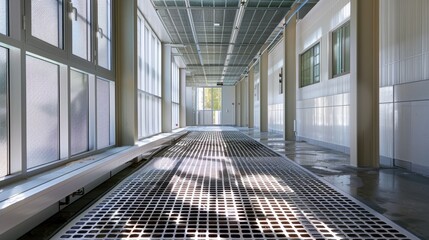 Wall Mural - Cooling Systems and Airflow: Efficient cooling systems with air conditioning units, raised floors, and perforated tiles ensuring optimal airflow