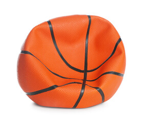 Wall Mural - One deflated basketball ball isolated on white