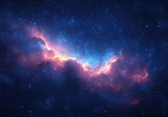 vivid galactic nebula and starry cosmos in deep space night sky