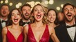 © ColorfulFlowerStudio - Friends partying fun night dance floor concept. Friends Enjoying Music and Dancing Together at a Party
