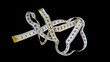 © Caroline - white metric measuring ribbon tape isolated on black background