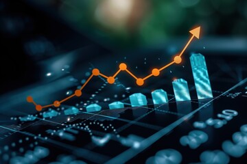 Wall Mural - a graph with a line that is pointing upwards