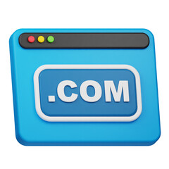 com domain 3d icon isolated on the white background