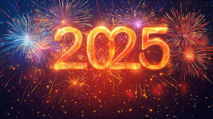 Wall Mural - Design for Happy New Year 2025