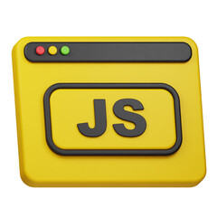 javascript website 3d icon isolated on the white background