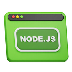 node js website 3d icon isolated on the white background