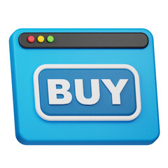 buy website 3d icon isolated on the white background