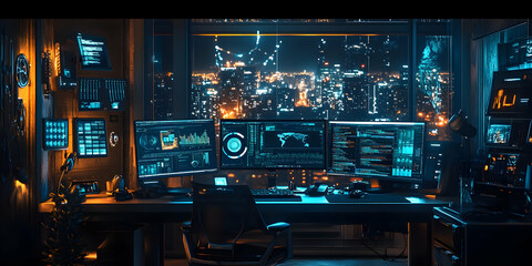 Cyberpunk Cityscape Digital Art