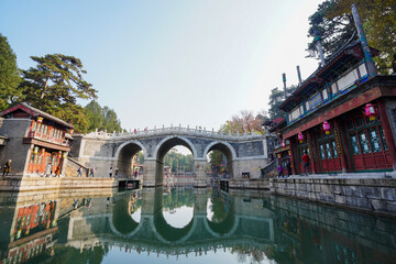 Wall Mural - Sankong Stone Bridge, Suzhou Street, Summer Palace, Beijing