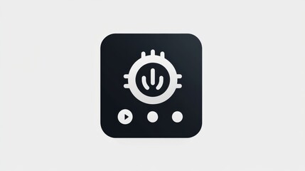 Minimalistic black icon of a control panel on a light gray background
