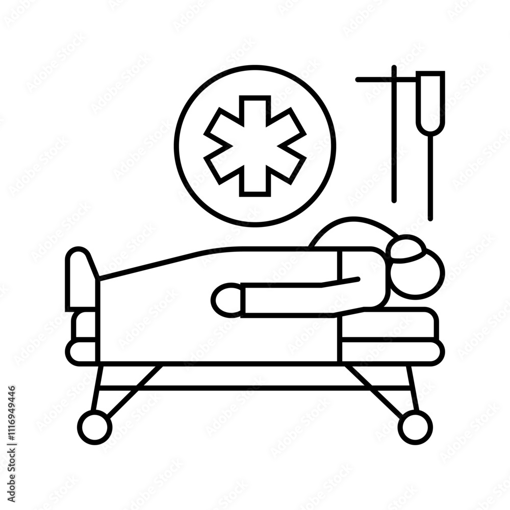 plaster cast scissors fracture injury line icon vector. plaster cast ...