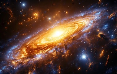 Wall Mural - vibrant galaxy with radiant star and swirling colors in cosmic scene