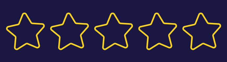 Wall Mural - Star blue icon on transparent background. Customer feedback concept. Vector 5 stars rating review. Quality shape design. Vector yellow isolated five stars.