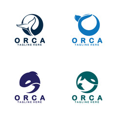 Sticker - Killer whale Orca logo design vector illustration