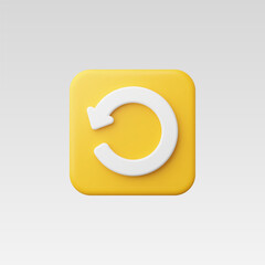 3d realistic reload or refresh icon vector illustration