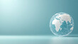 © Nano Photos - A wireframe globe with interconnected lines floats against a soft, gradient background, symbolizing global connectivity and modern digital networks.