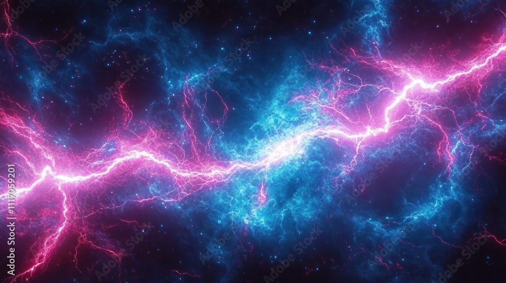 Electric Lightning Energy Abstract Wallpaper Design with Vibrant Blue ...
