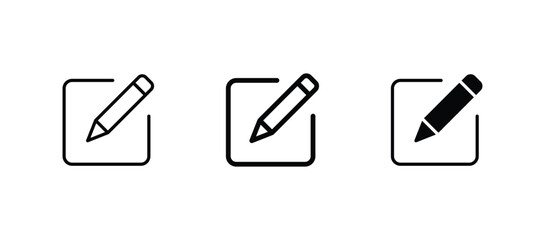 Wall Mural - edit icon set. edit document with pencil icon. pencil icon, sign up icon