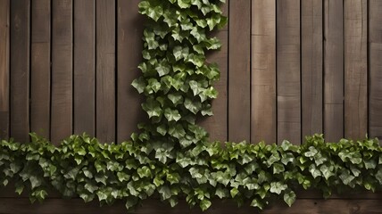 Green Ivy Climbing on Wooden Fence