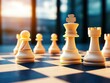 © Tonton54 - creativity startup expansion concept. A close-up of chess pieces on a board, with natural light creating a warm ambiance.