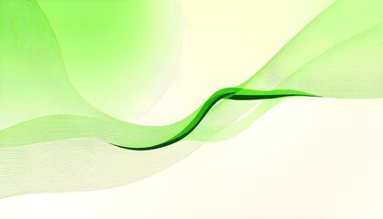 Leinwandbilder - Abstract wallpaper with flowing organic green lines on a soft gradient background, offering a modern and natural vibe