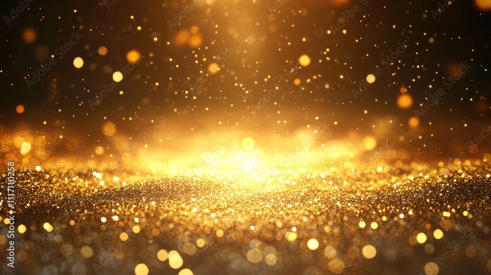 New Year background with sparkling gold glitter overlay and shining ...