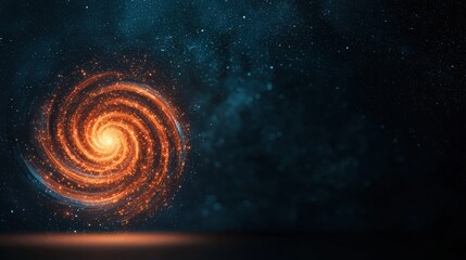 Aufkleber - A vibrant spiral galaxy glimmers amidst a starry backdrop, showcasing swirling arms of light against a deep cosmic blue.