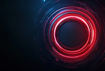 Aufkleber - A glowing red circular design with swirls of light, set against a dark background, creating a futuristic and dynamic visual effect.