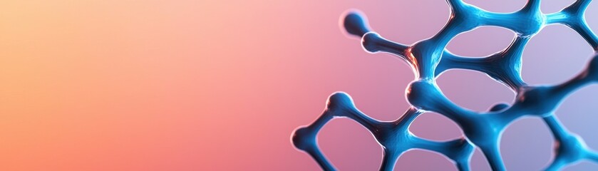 Fototapete - A vibrant abstract image featuring interconnected blue shapes against a soft gradient background, evoking a sense of structure and fluidity.