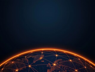 Leinwandbilder - A digital representation of a glowing globe with interconnected nodes, symbolizing global connectivity and technology.