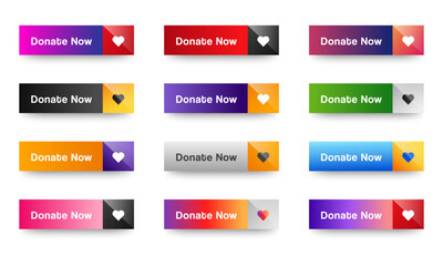 Wall Mural - set of Donate Now buttons icon design template. Professional web design, full set of elements. User-friendly design materials.
vector