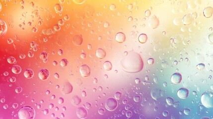 Sticker - Colorful water droplets on a vibrant background.