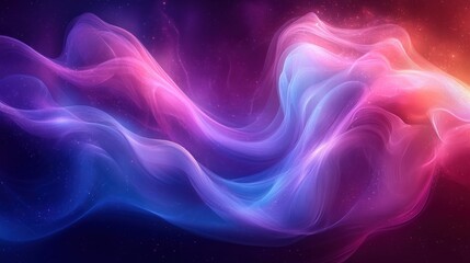 Wall Mural - Abstract colorful glowing wave background with vibrant pink, blue, and purple hues and sparkling particles.