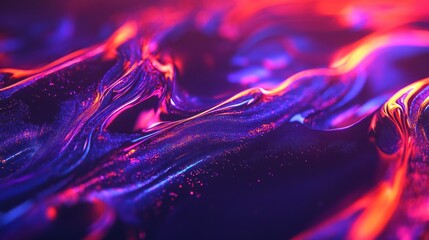 Sticker - Abstract vibrant liquid texture with red, purple, and blue swirls and sparkles.