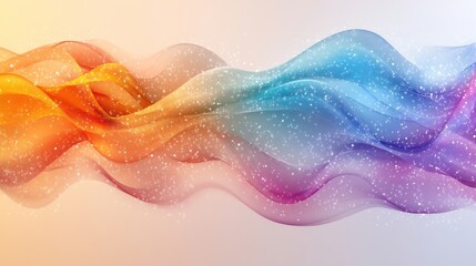 Wall Mural - Abstract colorful wave with glitter.