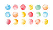 © MstPoliAkther - Set of color watercolor circle set. Vector smear watercolor splash stain on transparent background.