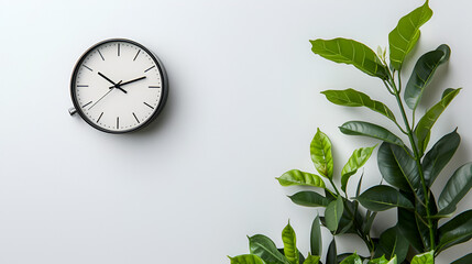 Stylish clock and white background for text ai 