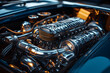 © Junius - Chrome Engine 3D Illustration: Powerful Car Engine Detail