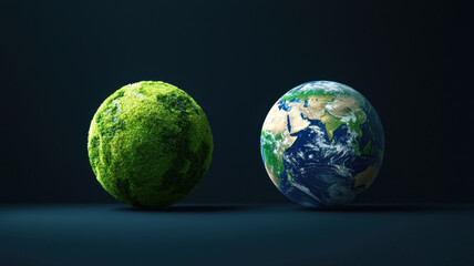 side by side comparison of Earth surface changes over time